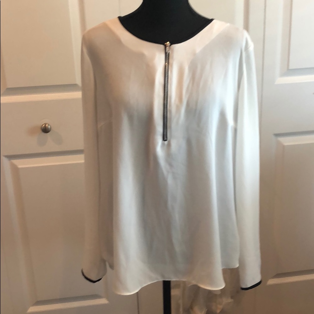 Zip front blouse